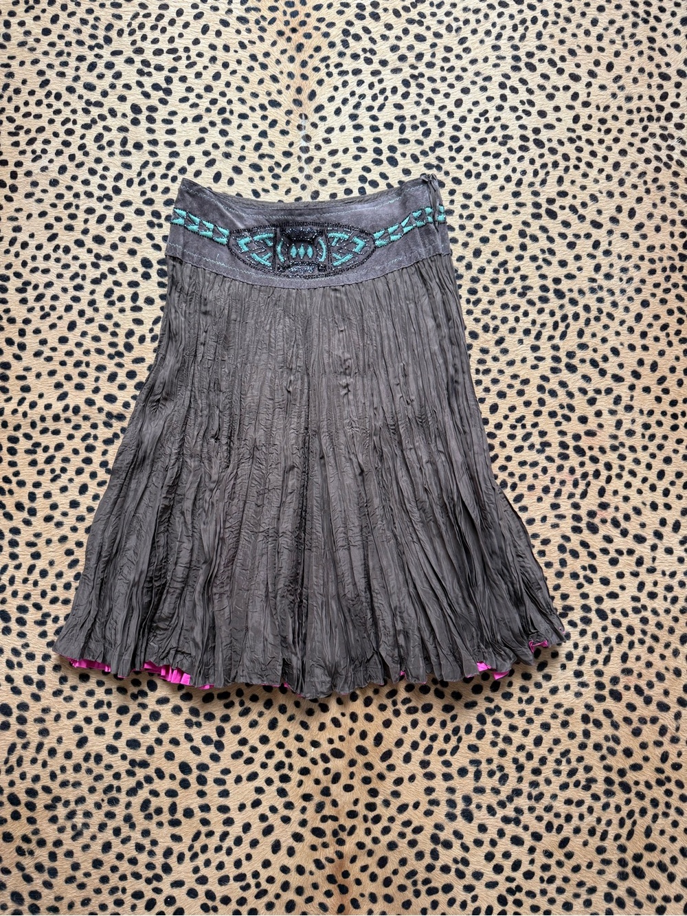 Vintage Roberto Cavalli Brown Embellished Skirt